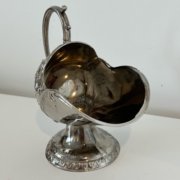 Vintage French silver plated sugar scuttle ornate rose detail Bridgerton style - Picture 4 of 12